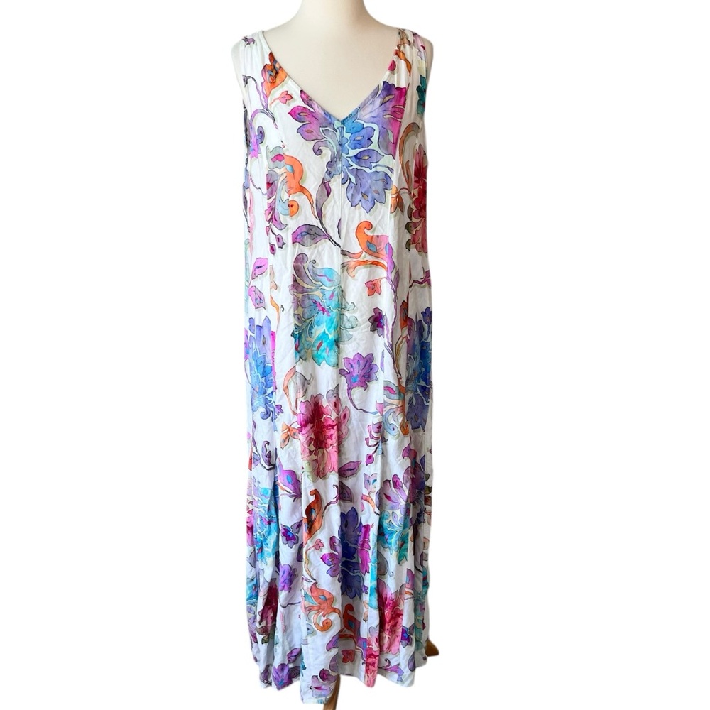 Soft Surroundings Flourish Floral Watercolor Maxi Dress